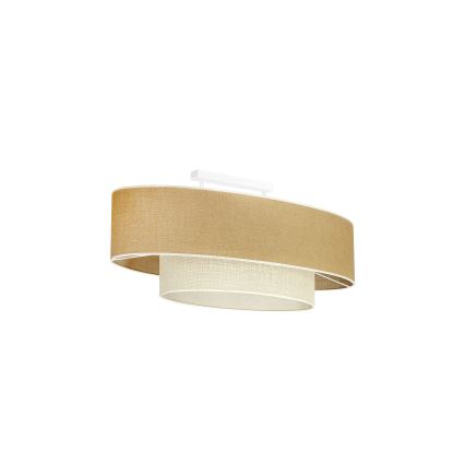 Duolla - Bevestigde hanglamp DOUBLE OVAL YUTE 2xE27/15W/230V bruin/crème