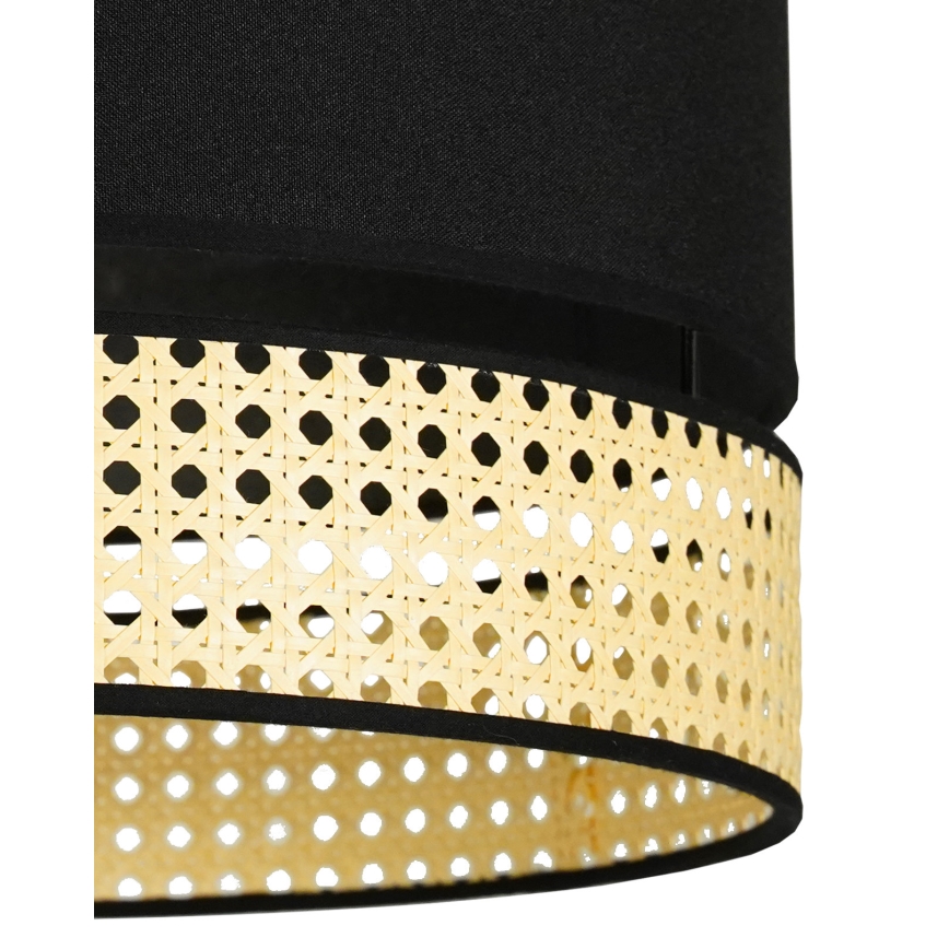 Duolla - Bevestigde hanglamp DOUBLE RATTAN 1xE27/15W/230V diameter 40 cm zwart/beige