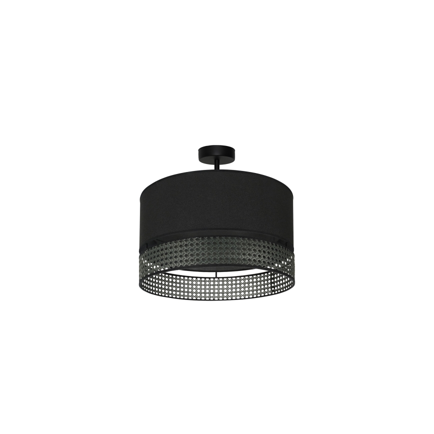 Duolla - Bevestigde hanglamp DOUBLE RATTAN 1xE27/15W/230V diameter 40 cm zwart