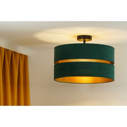 Duolla - Bevestigde hanglamp DUO 1xE27/15W/230V diameter 40 cm groen/goud