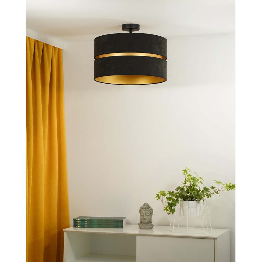 Duolla - Bevestigde hanglamp DUO 1xE27/15W/230V diameter 40 cm zwart/goud