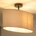 Duolla - Bevestigde hanglamp OVAL 1xE27/15W/230V grijs