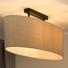 Duolla - Bevestigde hanglamp OVAL 2xE27/15W/230V grijs