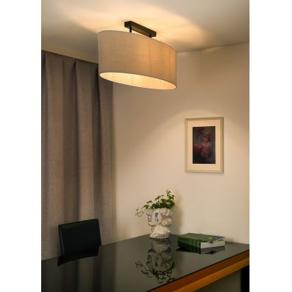 Duolla - Bevestigde hanglamp OVAL 2xE27/15W/230V grijs