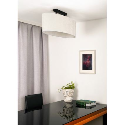 Duolla - Bevestigde hanglamp OVAL 2xE27/15W/230V grijs