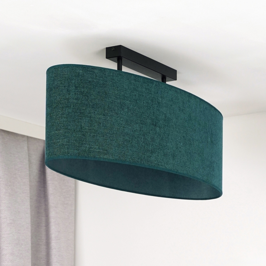 Duolla - Bevestigde hanglamp OVAL 2xE27/15W/230V groen