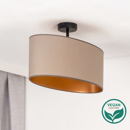 Duolla - Bevestigde hanglamp OVAL VEGAN 1xE27/15W/230V beige