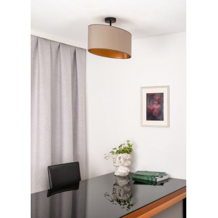 Duolla - Bevestigde hanglamp OVAL VEGAN 1xE27/15W/230V beige