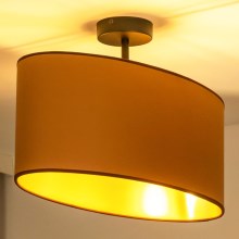 Duolla - Bevestigde hanglamp OVAL VEGAN 1xE27/15W/230V bruin