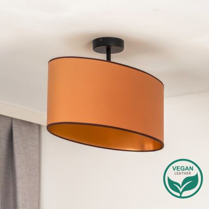 Duolla - Bevestigde hanglamp OVAL VEGAN 1xE27/15W/230V bruin