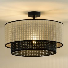 Duolla - Bevestigde hanglamp RATTAN YUTE 1xE27/15W/230V grijs/zwart