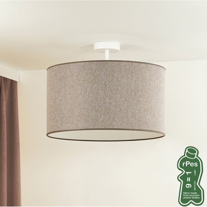Duolla - Bevestigde hanglamp ROLLER ECO RECYCLING 1xE27/15W/230V diameter 45 cm bruin