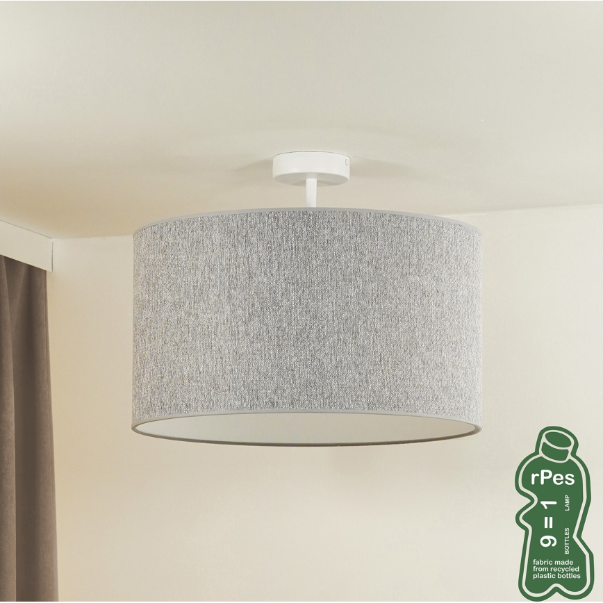Duolla - Bevestigde hanglamp ROLLER ECO RECYCLING 1xE27/15W/230V diameter 45 cm grijs