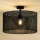 Duolla - Bevestigde hanglamp ROLLER RATTAN 1xE27/15W/230V diameter 45 cm zwart