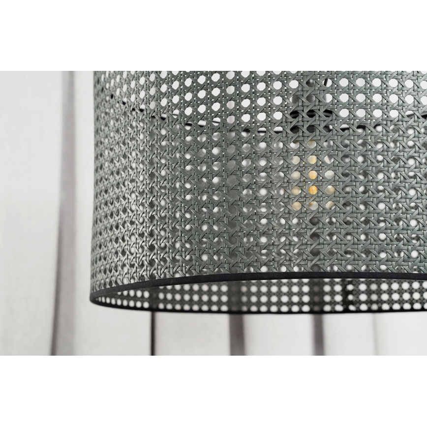 Duolla - Bevestigde hanglamp ROLLER RATTAN 1xE27/15W/230V diameter 45 cm zwart