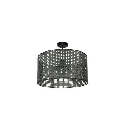 Duolla - Bevestigde hanglamp ROLLER RATTAN 1xE27/15W/230V diameter 45 cm zwart