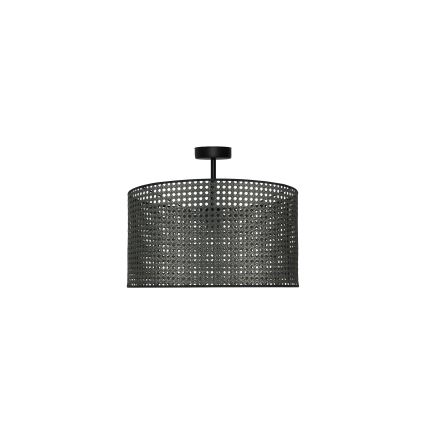 Duolla - Bevestigde hanglamp ROLLER RATTAN 1xE27/15W/230V diameter 45 cm zwart