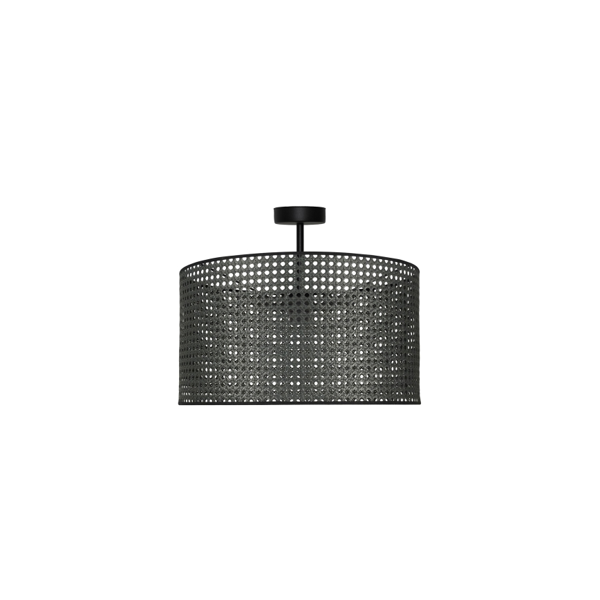 Duolla - Bevestigde hanglamp ROLLER RATTAN 1xE27/15W/230V diameter 45 cm zwart