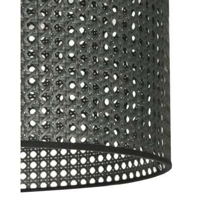 Duolla - Bevestigde hanglamp ROLLER RATTAN 1xE27/15W/230V diameter 45 cm zwart