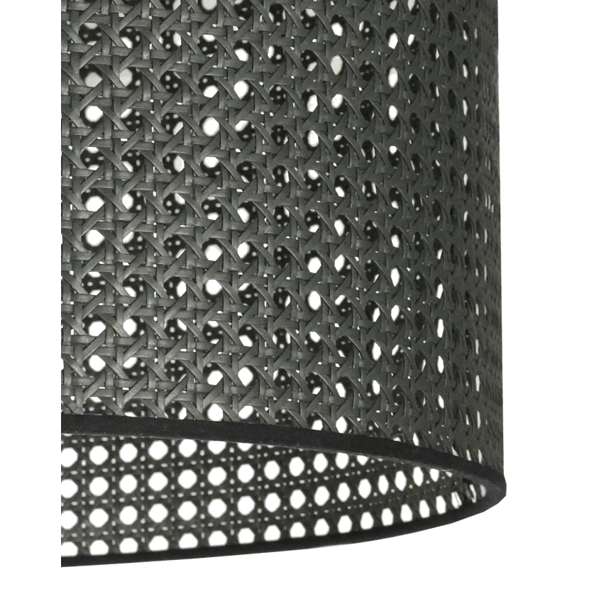 Duolla - Bevestigde hanglamp ROLLER RATTAN 1xE27/15W/230V diameter 45 cm zwart
