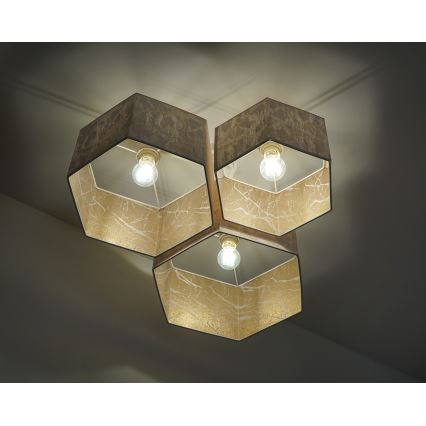 Duolla - Bevestigde hanglamp ROLLER TRIO HEX 3xE27/15W/230V wit/goud