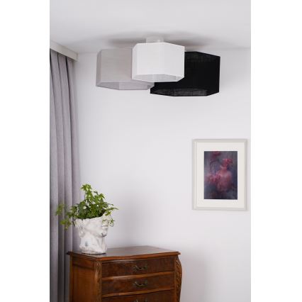 Duolla - Bevestigde hanglamp ROLLER TRIO HEX 3xE27/15W/230V zwart/grijs/wit