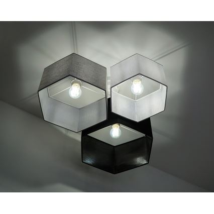 Duolla - Bevestigde hanglamp ROLLER TRIO HEX 3xE27/15W/230V zwart/grijs/wit