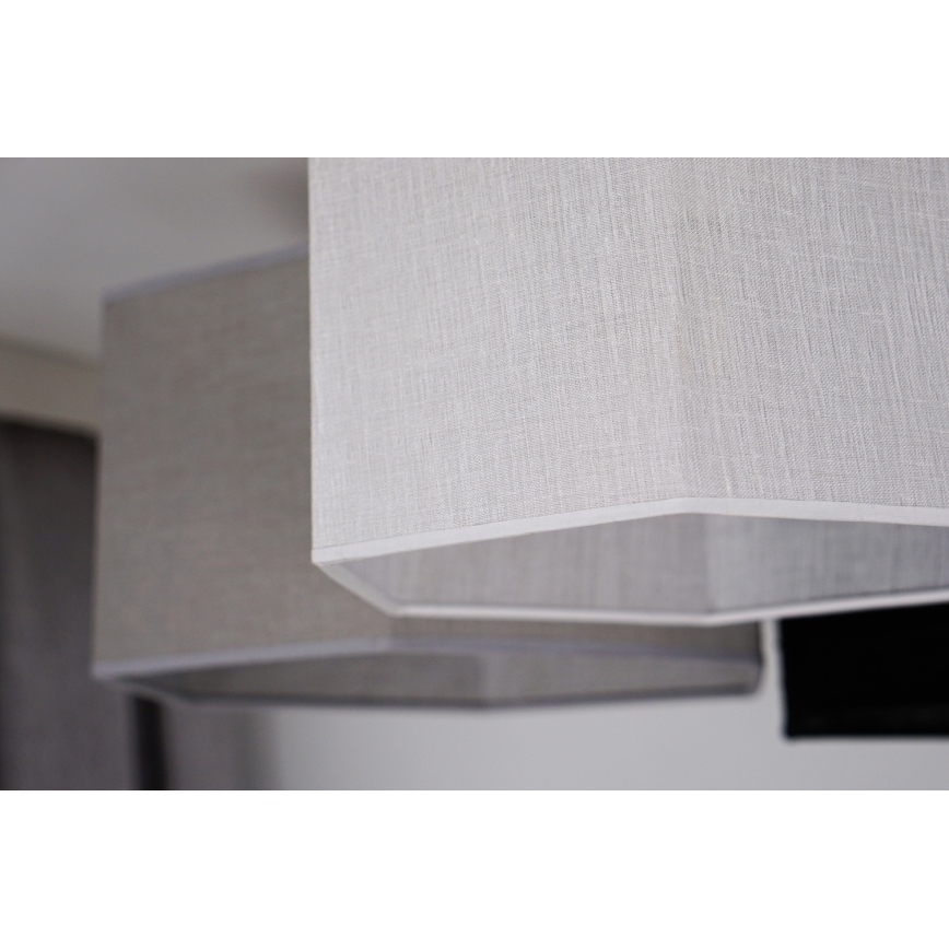 Duolla - Bevestigde hanglamp ROLLER TRIO HEX 3xE27/15W/230V zwart/grijs/wit
