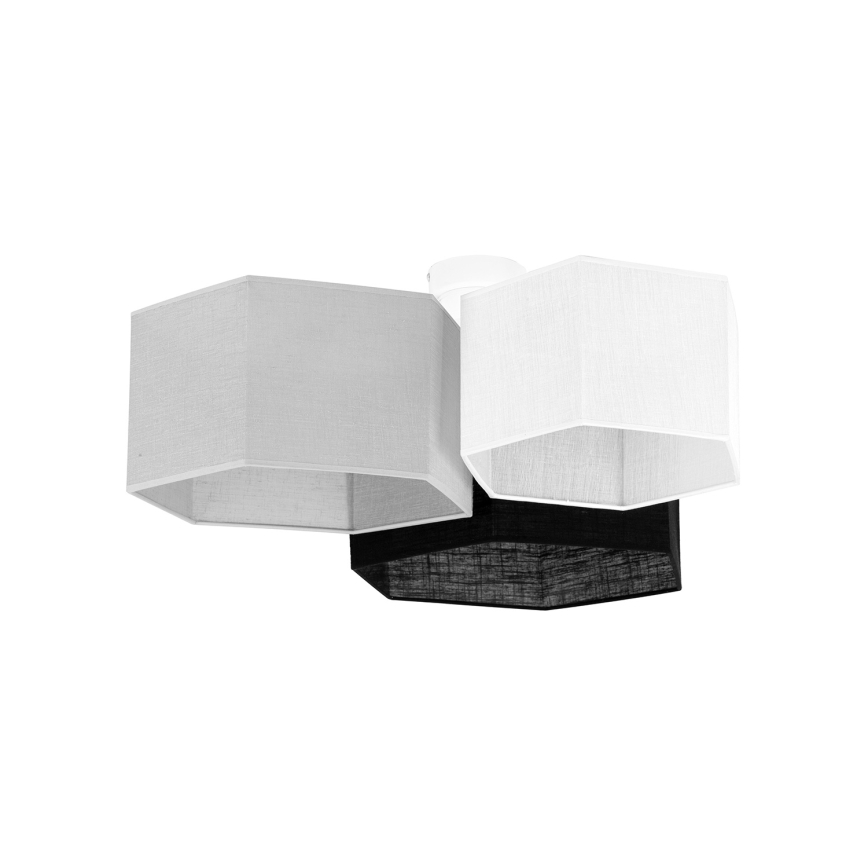 Duolla - Bevestigde hanglamp ROLLER TRIO HEX 3xE27/15W/230V zwart/grijs/wit