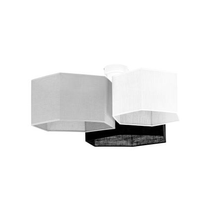 Duolla - Bevestigde hanglamp ROLLER TRIO HEX 3xE27/15W/230V zwart/grijs/wit