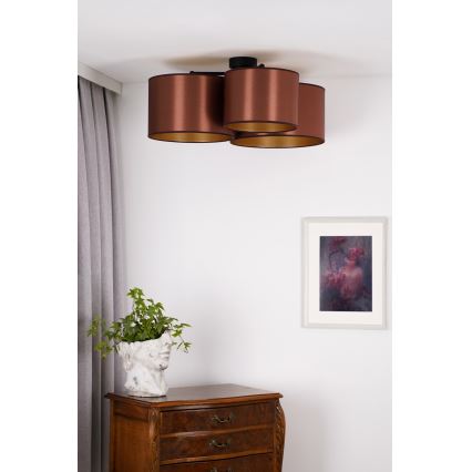 Duolla - Bevestigde hanglamp ROLLER TRIO SHINY 3xE27/15W/230V koper/goud