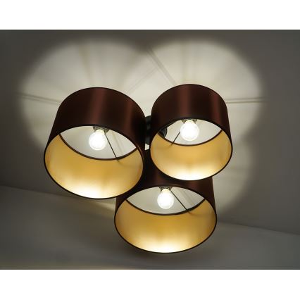 Duolla - Bevestigde hanglamp ROLLER TRIO SHINY 3xE27/15W/230V koper/goud