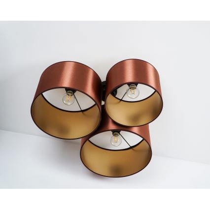 Duolla - Bevestigde hanglamp ROLLER TRIO SHINY 3xE27/15W/230V koper/goud