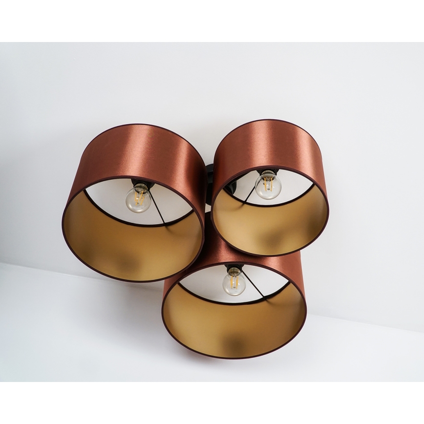 Duolla - Bevestigde hanglamp ROLLER TRIO SHINY 3xE27/15W/230V koper/goud