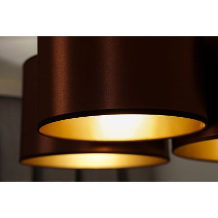 Duolla - Bevestigde hanglamp ROLLER TRIO SHINY 3xE27/15W/230V koper/goud