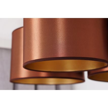 Duolla - Bevestigde hanglamp ROLLER TRIO SHINY 3xE27/15W/230V koper/goud