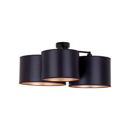 Duolla - Bevestigde hanglamp ROLLER TRIO SHINY 3xE27/15W/230V zwart/goud