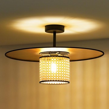 Duolla - Bevestigde hanglamp TOKYO RATTAN 1xE27/15W/230V diameter 50 cm goud/rotan