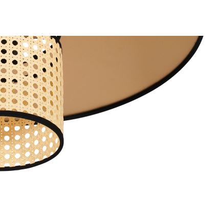 Duolla - Bevestigde hanglamp TOKYO RATTAN 1xE27/15W/230V diameter 50 cm goud/rotan