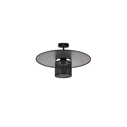 Duolla - Bevestigde hanglamp TOKYO RATTAN 1xE27/15W/230V diameter 50 cm zwart/zilver