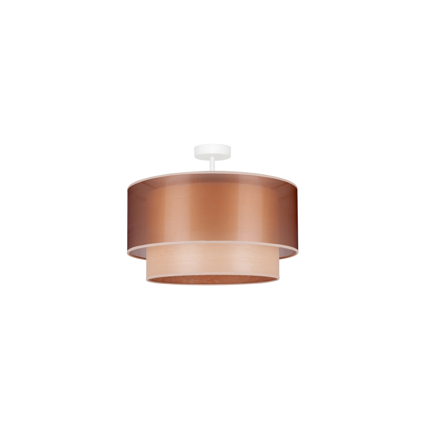Duolla - Bevestigde hanglamp WOOD BOHO 1xE27/15W/230V diameter 45 cm koper/beige