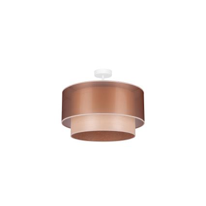 Duolla - Bevestigde hanglamp WOOD BOHO 1xE27/15W/230V diameter 45 cm koper/beige