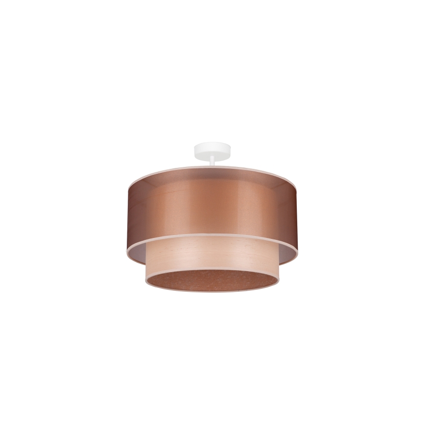 Duolla - Bevestigde hanglamp WOOD BOHO 1xE27/15W/230V diameter 45 cm koper/beige