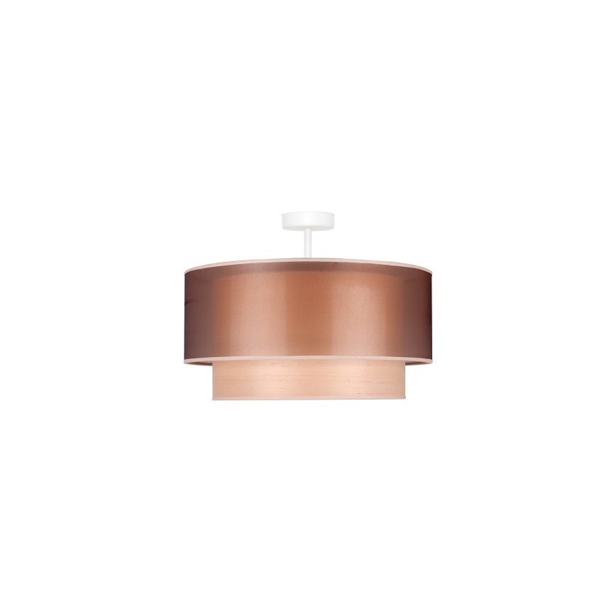 Duolla - Bevestigde hanglamp WOOD BOHO 1xE27/15W/230V diameter 45 cm koper/beige