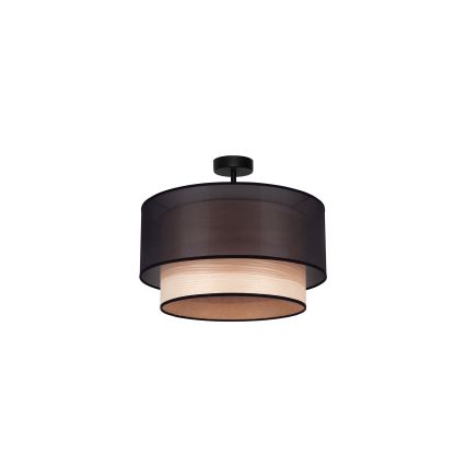 Duolla - Bevestigde hanglamp WOOD BOHO 1xE27/15W/230V diameter 45 cm zwart/beige