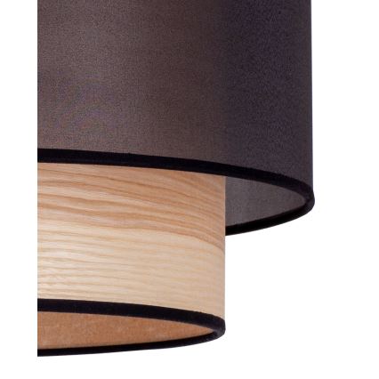 Duolla - Bevestigde hanglamp WOOD BOHO 1xE27/15W/230V diameter 45 cm zwart/beige