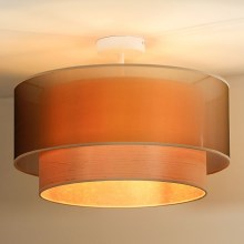 Duolla - Bevestigde hanglamp WOOD BOHO 1xE27/15W/230V koper/beige
