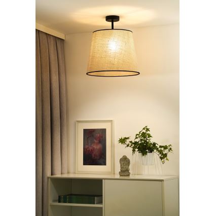 Duolla - Bevestigde hanglamp YUTE 1xE27/15W/230V diameter 38 cm grijs/zwart