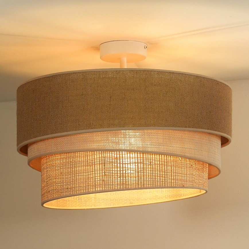 Duolla - Bevestigde hanglamp YUTE TRIO 3xE27/15W/230V diameter 60 cm bruin/grijs/beige