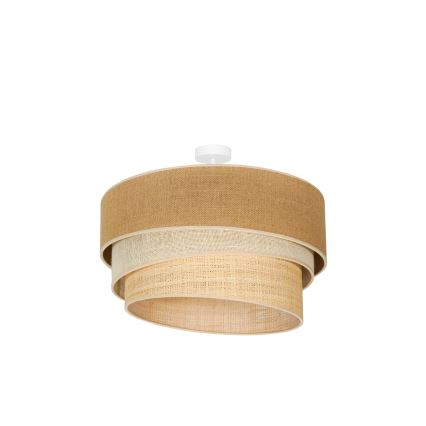 Duolla - Bevestigde hanglamp YUTE TRIO 3xE27/15W/230V diameter 60 cm bruin/grijs/beige